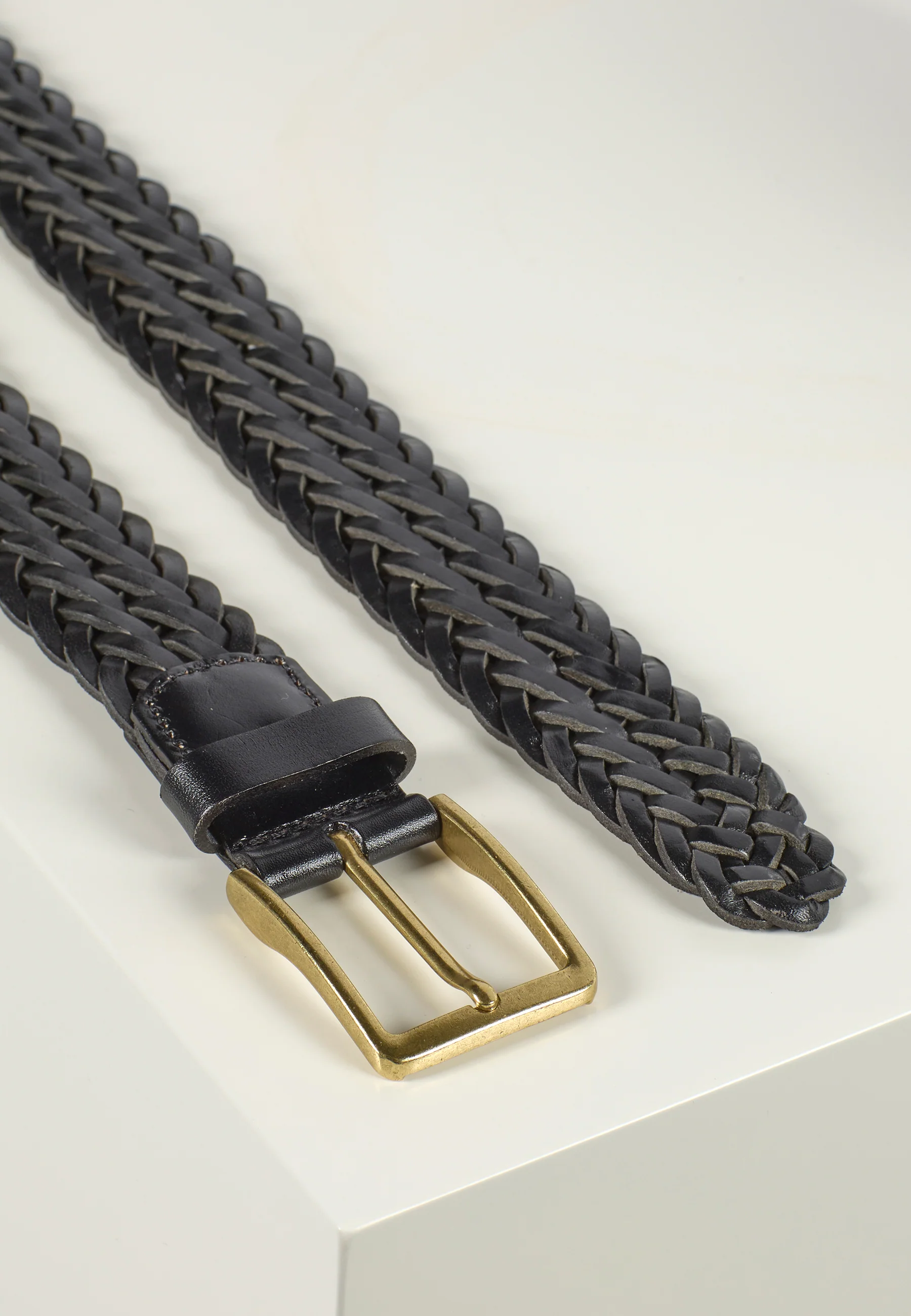 Braided Leather Belt Andrew Black - Image 2