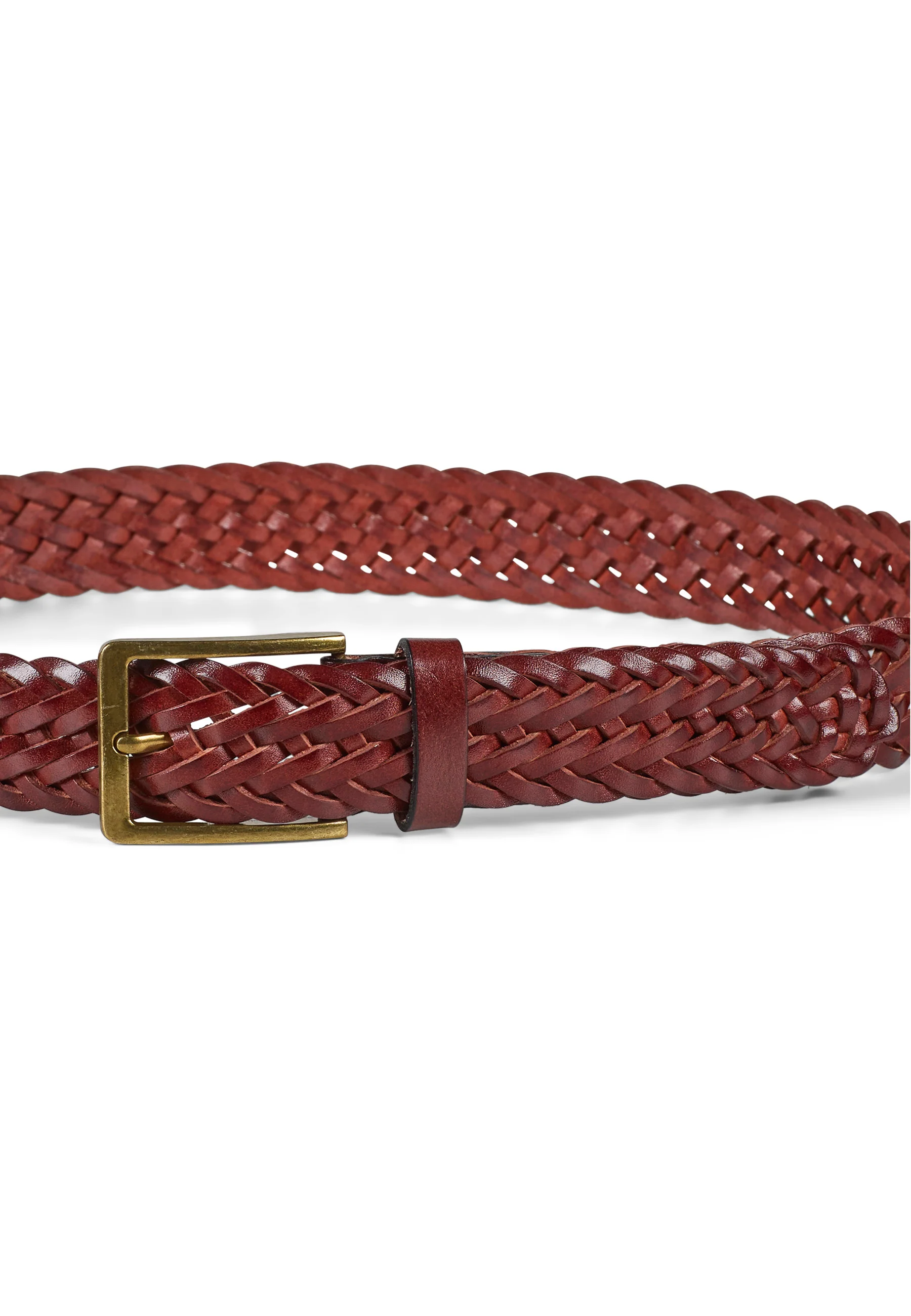 Braided Leather Belt Andrew Light Brown - Image 3