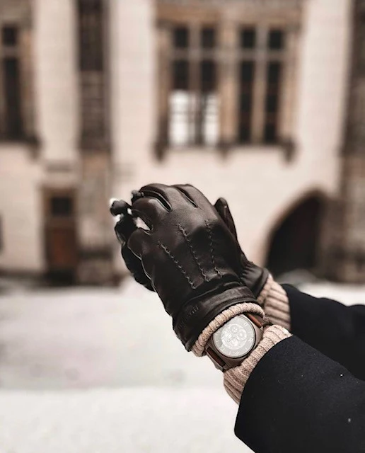 Leather Gloves Ted Dark Brown - Image 4