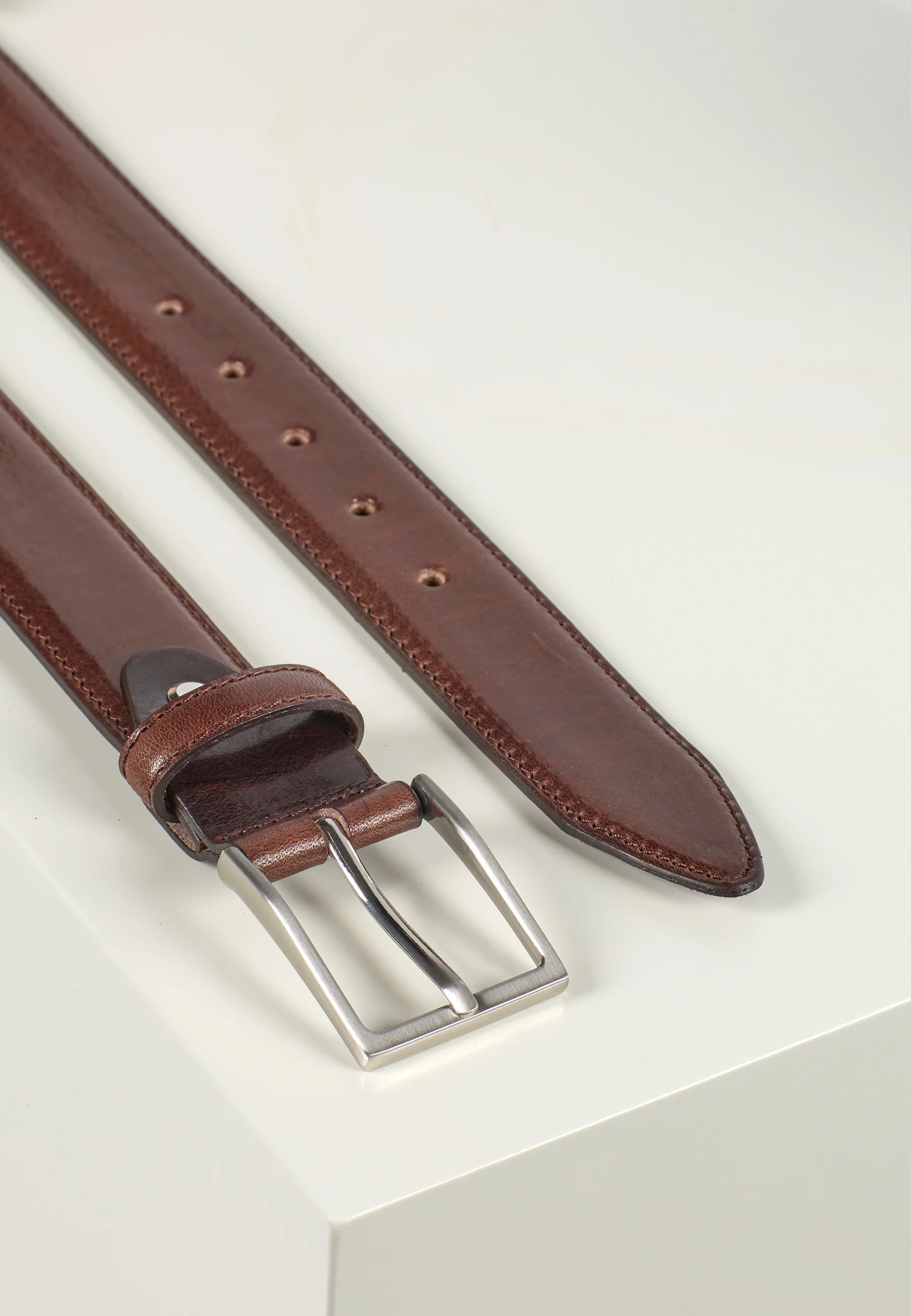 Leather Belt Charles Dark Brown - Image 2