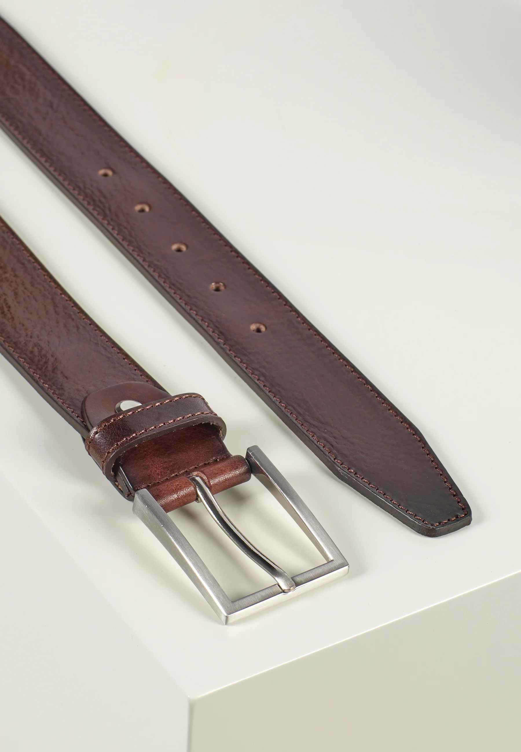 Leather Belt Matthew Dark Brown - Image 2
