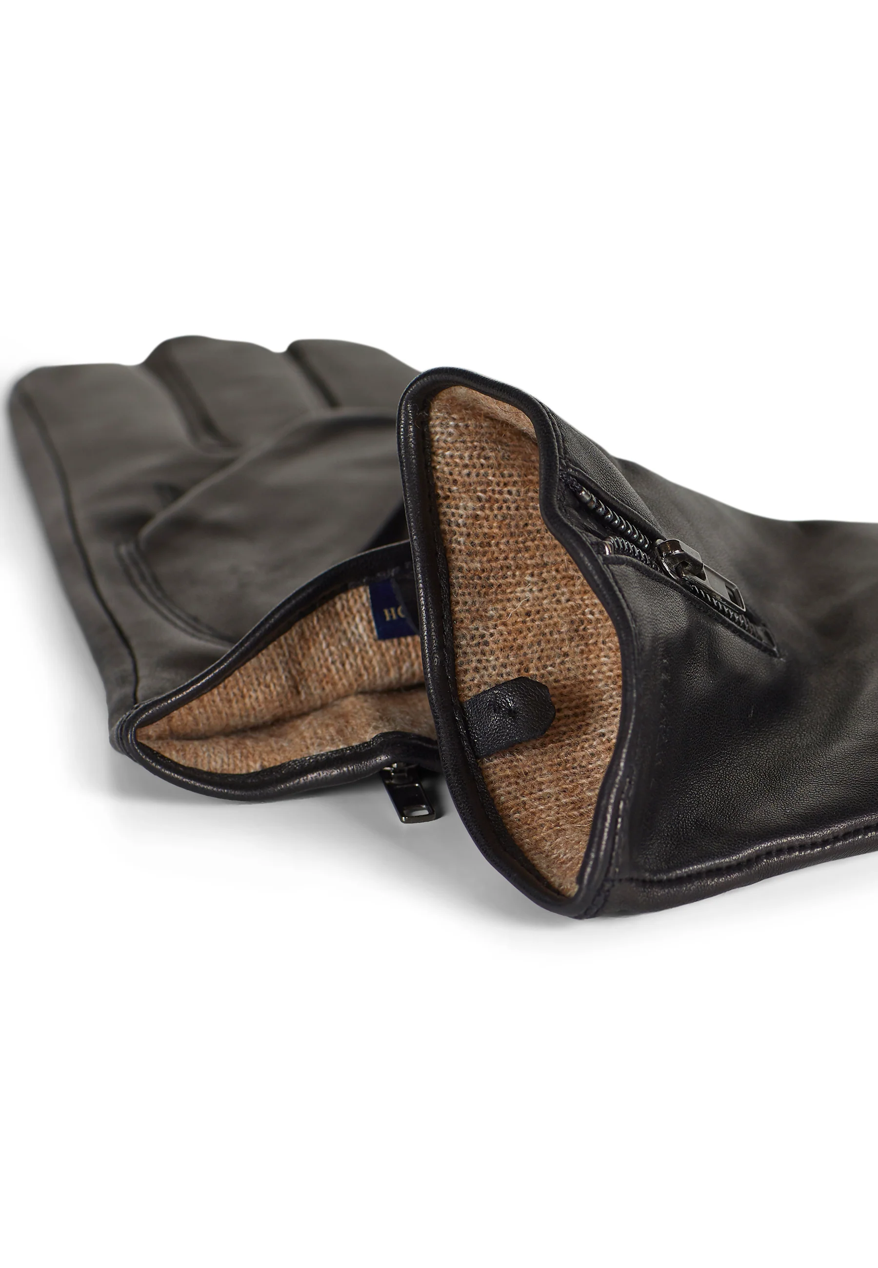 Leather Gloves Barney Black - Image 3