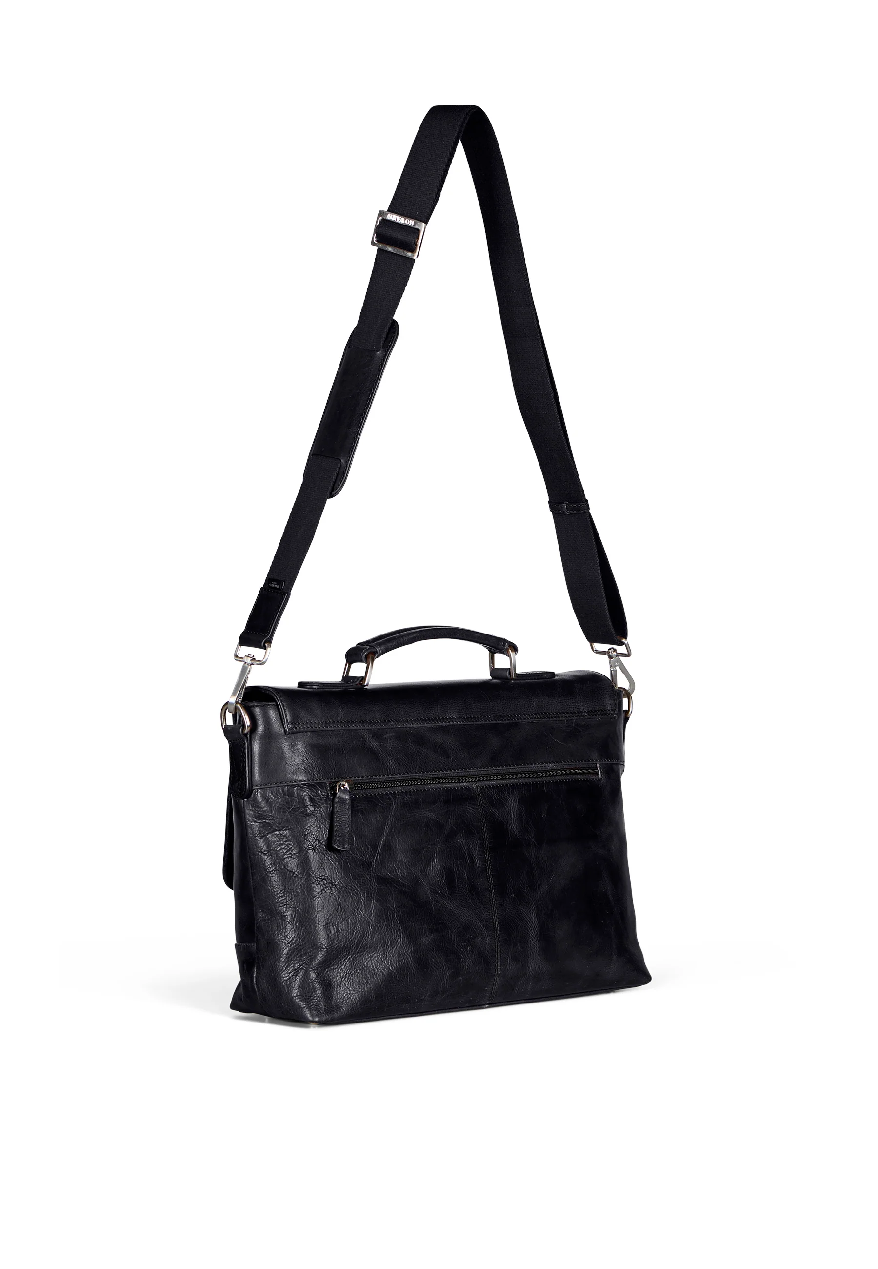 Leather Briefcase Bag James Black - Image 3