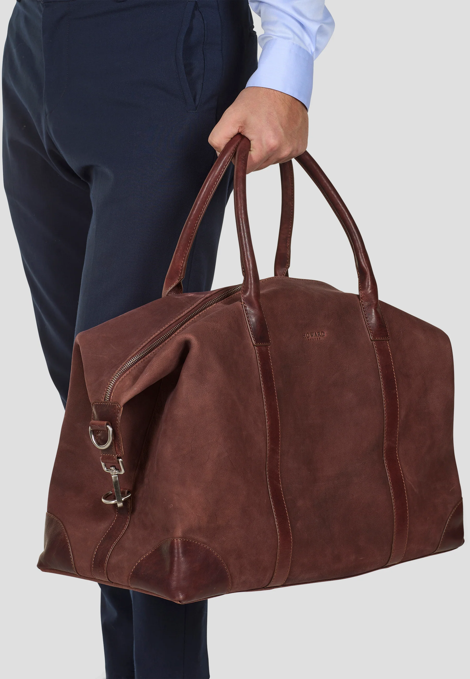 Weekend Bag Nubuck Leather Taylor Brown - Image 5